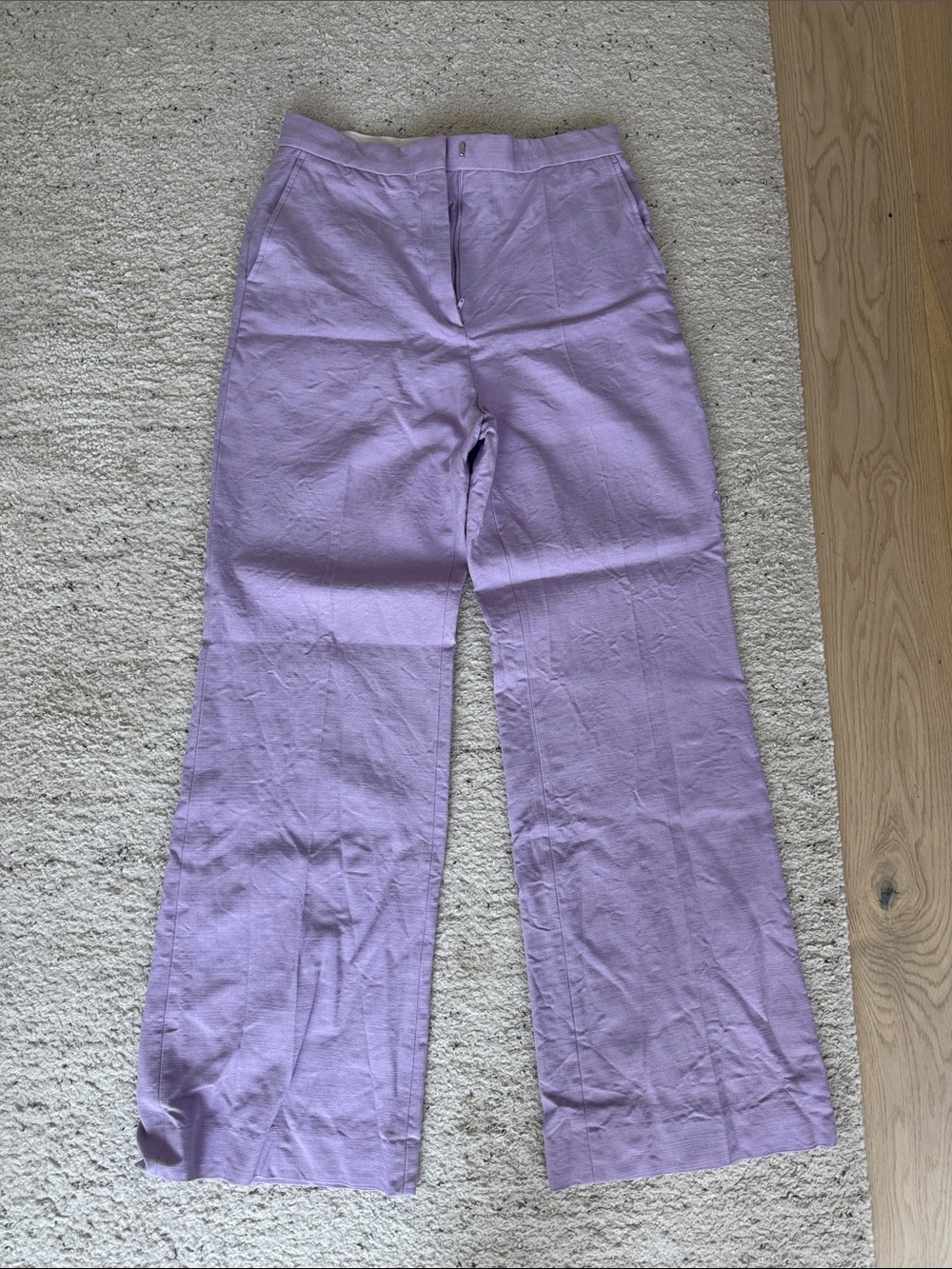 Sandro Lavender Wide-Leg Trousers